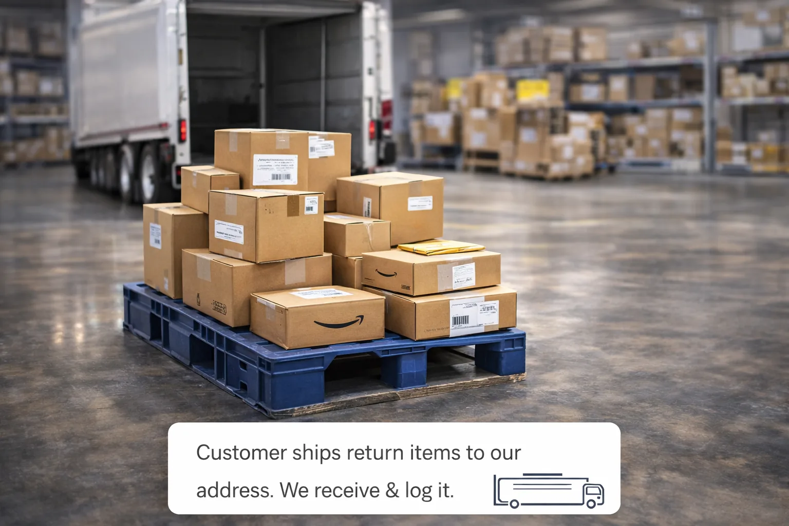 Step 1 - Customer return arrives at our Ohio warehouse